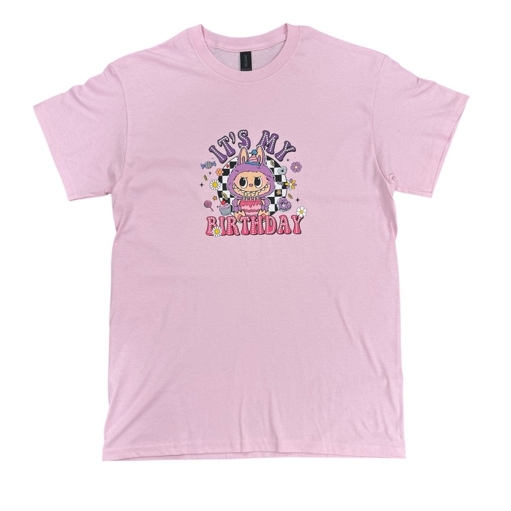 Pink "It's My Birthday" Graphic T-Shirt